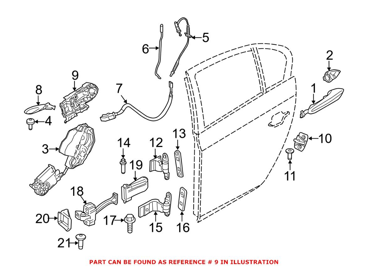 BMW Exterior Door Handle Base = Rear Driver Side 51217175649